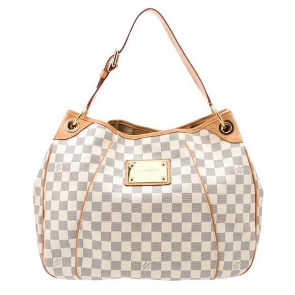 Louis Vuitton Handbags - Louis Vuitton Galliera PM Damier Azur Hobo Shoulder Bag Leather Trim Authentic
